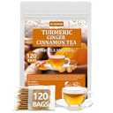 120 Premium Turmeric, Ginger, Cinnamon Blend Tea Bags, 100% Natural & No Additives & Caffeine Free, BBD 03/19/2027