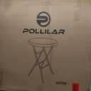 Cocktail Table 28in Portable Folding Bar Height Table, Compact Round High Top Plastic & Steel Bistro with Removable Legs, for Indoor Outdoor RV Patio Catering Parties Commercial Events-White