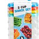 Fit & Fresh Kids' 2-Cup Chilled Containers, Set of 4 Reusable Portion Control Containers with Removable Ice Packs, BPA-Free, Freezer/Microwave/Dishwasher Safe