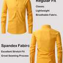 Men's Long Sleeve Dress Shirts Regular Fit and Wrinkle Free Stretch Buttown Down Shirt with Pocket (M)