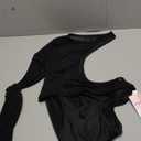 Women's Long Sleeve Asymmetrical Neck Cut Out Mesh Bodysuit Without Lingerie WDIRARA Size S