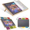 Lavievert 2-in-1 Tilting & Rotating Puzzle Board with 6 Colored Drawers & Cover, Portable Jigsaw Puzzle Table for Adults, Wooden Swivel Puzzle Plateau with Non-Slip Tabletop for Up to 1500 Pieces