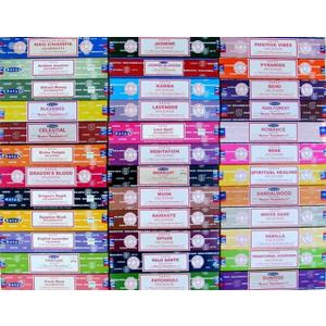Satya Premium Mix Assorted Incense Sticks Set of 12 Pack | for Meditation, Aromatherapy, Healing, Yoga, Positivity and Relaxation | 180 Sticks (12Packs X 15Sticks)