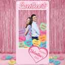 Gueevin Valentine's Day Conversation Hearts Photo Props Frame 75" x 40" Large Pastel Candy Heart Conversation Photo Props for Valentines Sweet Day Wedding Anniversary Bridal Shower Party Supplies