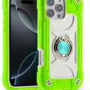 MARKILL Compatible with iPhone 16 Pro Max Case 6.9 Inch with Ring Stand, Heavy-Duty Military Grade Shockproof Phone Kids Cover for iPhone 16 Pro Max (Guava)