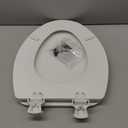 CHURCH Toilet Seat, Easy Clean Hinges Release for Deep Cleans, Durable Enameled Wood Seat, Elongated, White