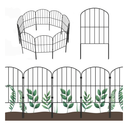 OUSHENG 25 Panels Metal Garden Fence 27ft x 24in - Rustproof Decorative Wire Fencing for Outdoor Yard, Flower Bed, Patio | Arched Animal Barrier & Landscape Edging (Black)