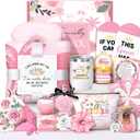 Retirement Gifts for Women 2025 - 16 pcs Relaxing Spa Gift Basket Set, Best Happy Retirement Gifts for Teacher Nurses Boss Friends Mom Mother Grandma Coworker, Funny Retired Gift for Woman (Pink)