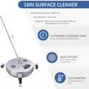 Biswing 18" Pressure Washer Surface Cleaner with 4 Wheels, Stainless Steel Power Washer Accessory for Driveways Sidewalks Patios Cleaning, 1/4" Quick Connector, 2 Extension Wand Attachments, 4000 PSI