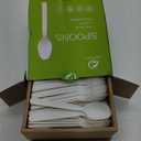 Compostable Spoons [200 Pcs] CPLA Spoons Disposable BPI Certified BPA-Free, Heat Resistant, Durable Disposable Utensils Alternative to Plastic Silverware for Daily, Party & Camping