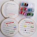 Bonroy Beginners Embroidery Practice kit 3 Sets to Learn 30 Different Stitches for Craft Lover Hand Stitch with Embroidery Fabric with Skill Techniques