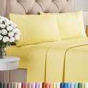 Queen Size 4 Piece Sheet Set - Comfy Breathable & Cooling Bed Sheets Set - Hotel Luxury Bedding for Women, Men, Kids, Teens, Boys & Girls - Deep Pockets, Ultra-Soft, Wrinkle Free - Oeko-Tex - Yellow