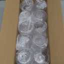 20 Pack Plastic Ribbed Glasses, 14Oz Origami Disposable Glasses Unbreakable Clear Plastic Cocktail Glasses Recyclable Shatterproof Reusable Cups