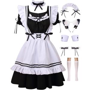 Colorful House Women's Anime Cosplay French Apron Maid Fancy Dress Costume (3X-Large)