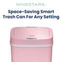 Ninestars 3 Gallon Automatic Trash Can, 12L Touchless Motion Sensor Bathroom or Bedroom Garbage Can with Odor-Sealing Lid, Impact-Resistant ABS Plastic, Pink