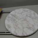 Tv Trays Folding Tray Table Dinner Tray Table Round, Snack Eating Trays Table for Living Room with No Assembly Required&Sturdy, 17.5 x 17.5 x 26 in(White Marble), 1pc