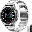 GOLDTOLUCK Stainless Steel Band Compatible with Samsung Galaxy Watch 8 7 6 5 4 FE Pro Classic 40mm 44mm 43mm 47mm 45mm 42mm 46mm 20mm Men Women Milanese Metal Elegant Casual (Silver)