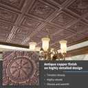 Art3d Drop Ceiling Tiles, Glue up Ceiling Tiles, 2'x2' Plastic Sheet in Antique Copper (12-Pack, 48 Sq.ft), 24"x24"