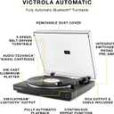 Victrola Fully Automatic Bluetooth Turntable w Audio Technica ATN3600L Cartridge, Automatic Repeat Function, 2-Speed Vinyl Record Player, Wireless Bluetooth Streaming, Preamp & Aluminum Platter Blue