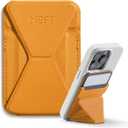 MOFT Magnetic Wallet Stand Compatible with iPhone 17/16/15/14/13/12 Series, Angle Adjustment & Magsafe Compatible MOVAS Phone Stand,Orange