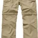 Mens Hiking Convertible Pants Quick Dry Waterproof Zip Off Lightweight Cargo Safari Fishing Work Pants Trousers with Belt, 38
