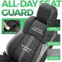Custom Seat Covers for Tacoma 4th Gen 2024 2025 2026 Double Cab SR5/TRD Sport/TRD Off-Road/SR Full Set with Console Covers, Waterproof Leather Back and Front Seat Protectors Black Grey