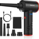 Compressed Air Duster 6000mAh Battery - Electric Air Duster Addcolor AD-38 Keyboard Cleaner for Office-3 Adjustable Wind Speeds with LED Light, Cordless & Reusable Canned Air Duster for Computers