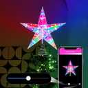 11.8" Christmas Tree Topper Star with APP & Remote Control, Color Changing Tree Topper Star Lighted with Music Sync, DIY Modes, Dimmable, Timer for Indoor Christmas Tree Decoration