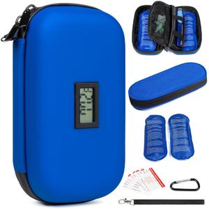 2Pack Premium Insulin Cooler Travel Case, GEAoffice Portable Diabetic Medication Cooler Case for Travel With Thermometer Display, Insulation Refrigerated Insulin Pen Cooler Travel Case With 2 Ice Pack