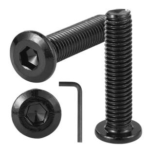 M8-1.25 x 110mm Countersunk Bolts Rivet Flat Socket Head Cap Screws Kit with Allen Hex Drive Spanner, Stainless Steel 18-8 (304), Black Oxide, Fully Threaded, 8PCS
