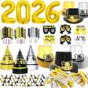 New Years Eve Party Supplies 2026 for 90 Guests, Happy New Years Decorations Party Favors Includes Top Hats, Tiaras, Glasses Accessories for Adults Kids Nye Decorations 2026