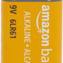 Amazon Basics 7-Pack 9V Alkaline Batteries, 5-Year Shelf Life - for Smoke/CO Detector, Electronics & Audio