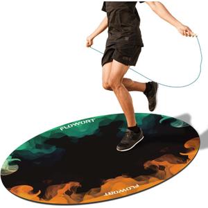 48"x36" (5mm) Jump Rope Mat | Large Rubber Exercise Mat Workout Mats for Home Gym Flooring Non-Slip Oval Design for Floor & Rope Protection