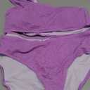 Bikini Sets for Women High Waisted 2 Piece Bestselling Swimsuit Ribbed One Shoulder Tummy Control Bathing Suit 2025 (X-Large, Purple)