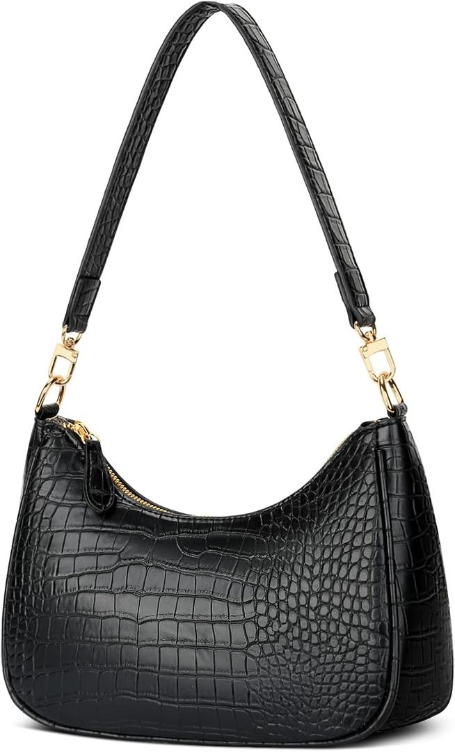 KKXIU Shoulder Bag for Women Cute Hobo Purses and Handbags Retro Clutch Underarm Purse | Cute, Retro, Cute, Retro (Eblack)