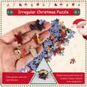 MISITU Jigsaw Puzzles 451 Pieces for Adults Chiristmas Unique Shape Challenging Difficult Puzzles Birthday Gift Game Toys Warm Christmas 13 x 18 Inches