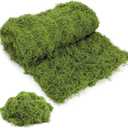 Fake Moss for Crafts 39" x 39" Faux Moss Mat with Base Fabric for Plants and 3.5 oz/ 100g Decorative Artificial Moss Green Faux Grass for Planters Crafts DIY Fairy Garden(Light Green)