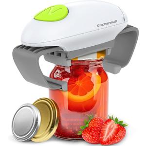 Higher Torque Electric Jar Opener for Seniors with Arthritis Fit Almost Jars Size, Strong Tough Automatic Jar Opener for Weak Hands, Hands Free Battery Operated Bottle Opener for Arthritic Hands White, Pack of 2