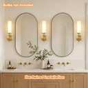 [Hardwired] Wall Sconces Set of Two, Brushed Gold Bathroom Sconces with Milky White Glass, Modern Wall Light Fixtures for Bathroom Mirror Vanity, Living Room, Hallway, Stairway, Cabinet, Foyer