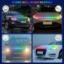 1797 LED Hood Light Strip RGB Dynamic Scan Start Up Car Exterior DRL Turn Signal Hoodbeam Kit Waterproof 71 Inches 12V