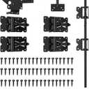 Vinyl Fence Gate Double Gate Hardware Kit Black (for Vinyl, PVC etc Fencing) Fence gate Hardware Fence Gate Kit has 4 Hinges, 1 Latch, and 1 Drop Rod(MWJ)
