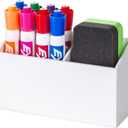 BEYGORM Magnetic Dry Erase Marker Holder for Whiteboard, Non-slip Acrylic Magnet Pen Holder for Fridge Refrigerator, Locker Organizer for Work, Locker Accessories, Pencil Cup for Desk(White)