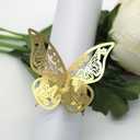 Butterfly Gold Paper Napkin Rings Set of 100 pcs3D Laser Cut Foil Cutout Paper Napkins Holder,Disposable Serviette Rings for Tables,Decorations,Wedding,Dinner,Party Decor, TYPE1
