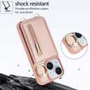 Crossbody Wallet Case for iPhone 14 Plus/15 Plus with Lanyard Strap Card Slot Holder RFID Blocking,Magnetic Flip Folio Zipper Purse Case, PU Leather Cover Handbag,Rose Gold