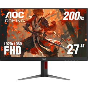 AOC 27G4H 27 inch Gaming Monitor, Full HD 1920x1080, IPS Panel, 200Hz 0.3ms MPRT, G-sync Compatible, 1x HDMI 2.0, 1x Display Port, HDR, Height Adjustable, sRGB 120.3%, 3-Year Zero-Bright-Dot
