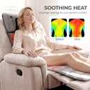 Full Body Massage Mat with Heat, Detachable 3D Neck Massager, Grey Premium Plush Foldable Heated Pad for Back and Thighs, Stress Relief Home Office