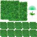 VEVOR Artificial Boxwood Panels 24pcs, 10 x 10 in Boxwood Hedge Wall Panel Artificial Grass Backdrop, 1.6 in Green Fake Grass Wall for Privacy Fence Decor Indoor Outdoor Garden Backyard