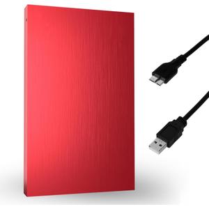 1TB External Hard Drive USB 3.0, Portable 2.5-Inch External HDD Backup Storage for Laptop, PC, Mac, Gaming Console (PS3/PS4)  Red