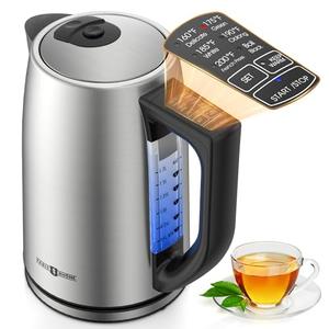 Electric Kettle Temperature Control, 1.7L Electric Kettle with 6 Temperature Settings, 1500W Cordless Hot Water Boiler Heater, Strix Thermostat, Touch Control, Auto-Shutoff/Boil-Dry Protection