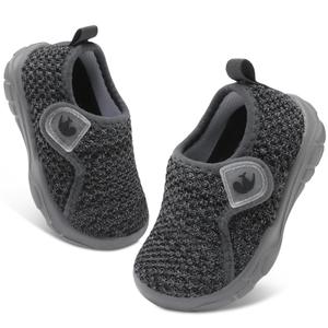 FEETCITY Baby First Walking Shoes Boys Girls Infant Shoes Toddler Sneakers Anti-Slip Newborn Crib Shoe BlackGrey (Gray)